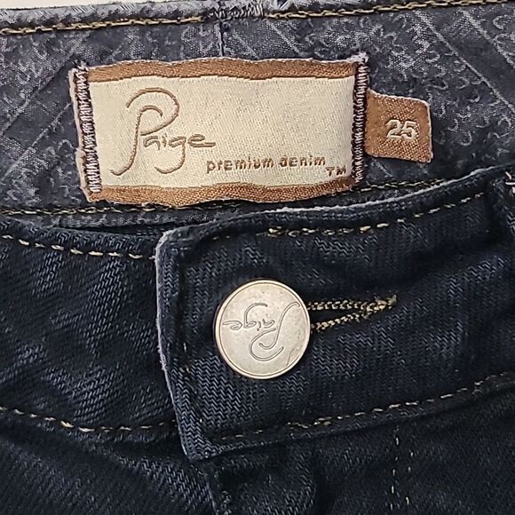 PAIGE | Straight Leg Jeans | Blue Heights | Size 25 | Black Premium Denim Luxury - Picture 5 of 9